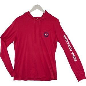 Vineyard Vines Youth Medium Long Sleeve Pocket Hoodie Whale Logo Sleeve Graphic